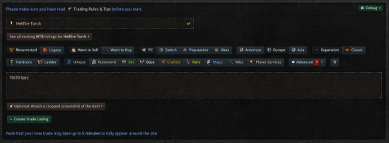 Viewing a an automatic search of all WTB listings for Harlequin Crest