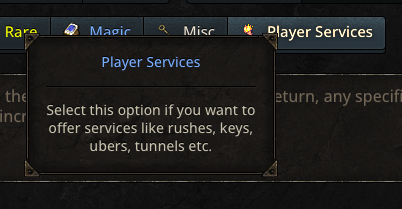 Hover tooltip explaining the new Player Services filter