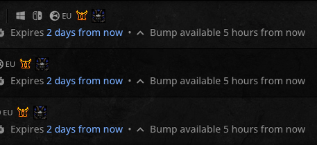 Expiry and bump availability times seen from stash