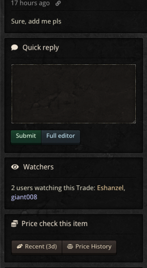 Price check an item directly from the trade listing