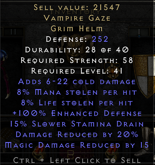 A perfect roll of Vampire Gaze in Resurrected