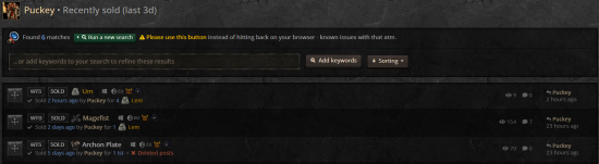 AP trade shows up as sold 5 days ago, even though I sold it not even an hour ago. Last post shows as 23 hours ago, even though the trade was up for days and I only edited the OP once as well as bumped it a few times.