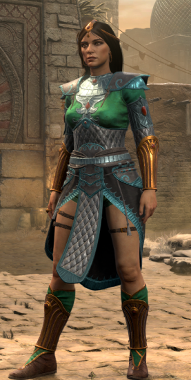 Sorceress wearing Skin of the Vipermagi