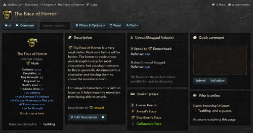 Example showing upped/eth'd values on this demonhead.