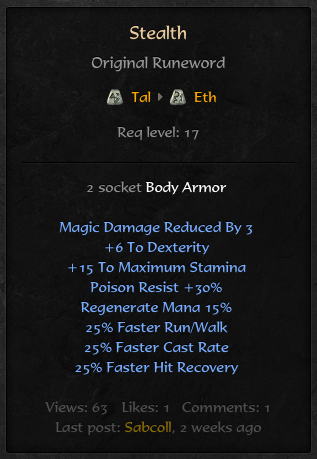 Runewords now show the required level.