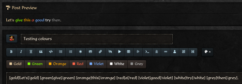 Formatting with colours and new preview window.