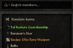 Coloured-in members search.