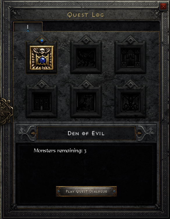 Quest dialog showing remaining monsters to be killed for completion.