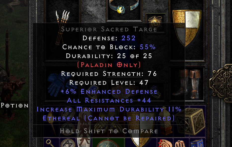 Diablo2 sacred targe