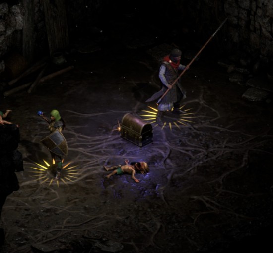 The sparkly chest waiting to be opened in the Swampy Pit Level 3.