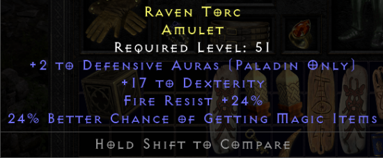 Pally Def Aura MF amulet