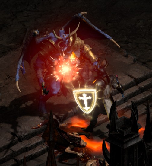 A Paladin delivering a final blow to Izual