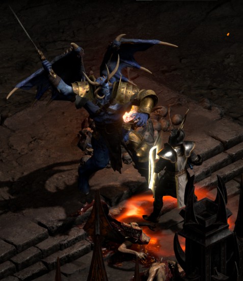 Paladin and Izual engaged in combat.