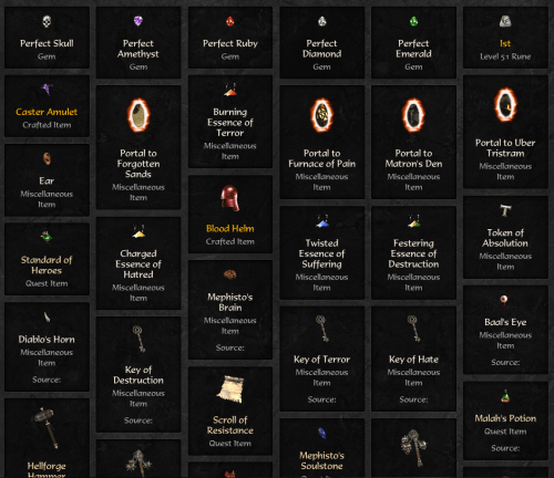 Misc &amp; Quest items complete