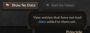 The 'Show no Data' filter