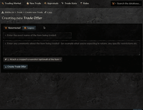 Creating a trade (click to see .GIF)