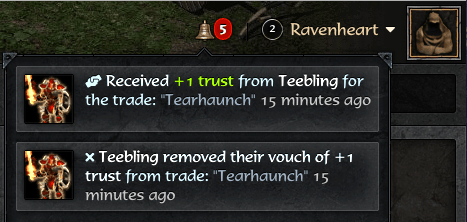 Notification for trust received