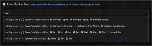Using the price checker tool on Tyrael's Might