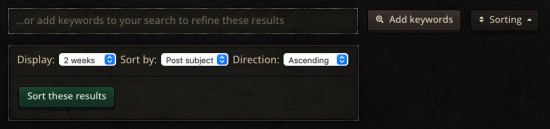 Filtering by original listing time
