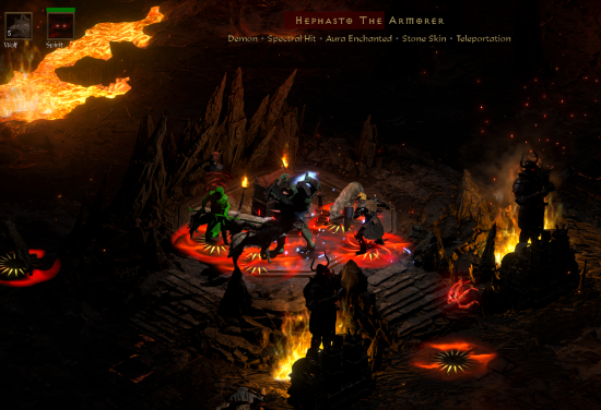 Garruk beating up Hephasto in a ranked Cage Match, just before he takes on Wolverine