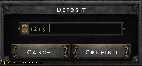 Depositing gold in the stash.