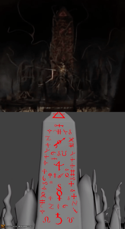Cinematic showing Baal entrapped and the original Diablo 2 source model of the obelisk behind him.