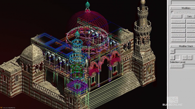 The Mosque in Lut Gholein - original 3D model part-rendered.
