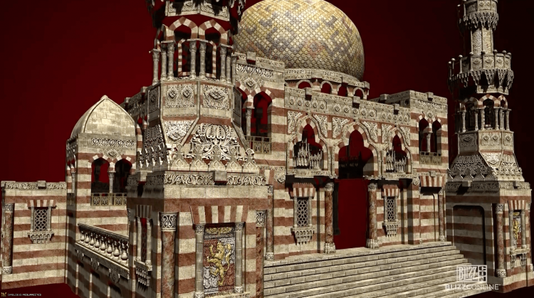 The Mosque in Lut Gholein - original model rendered non-isometrically.