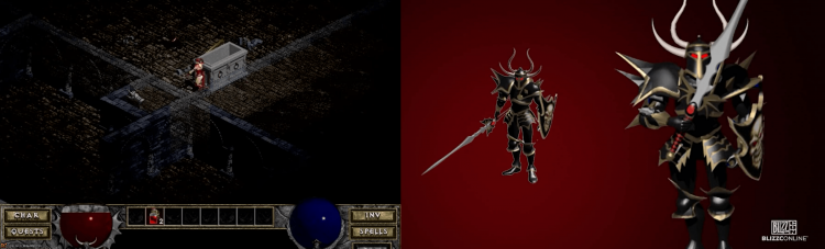 Diablo 1 Chaos Knights were re-used for Diablo 2 environment sprites in Act IV!