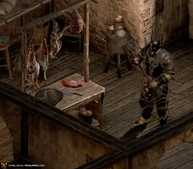 Garlic hanging from a beam in Lut Gholein's tavern (Resurrected).