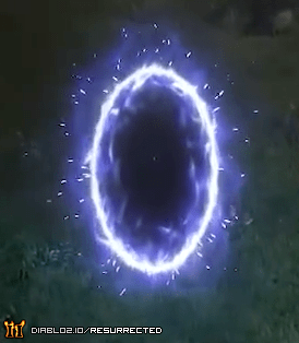 A town portal in the Rogue Encampment.