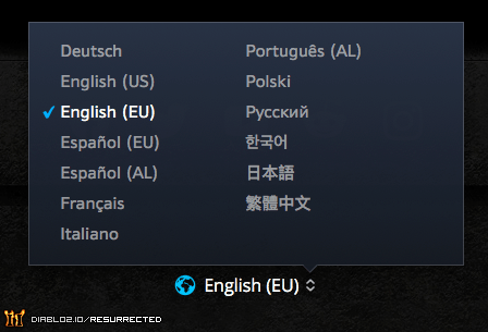 Languages on the official website.