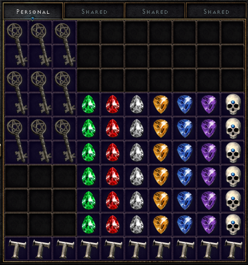 The 'Misc Items' mule, very satisfying stash arrangement.
