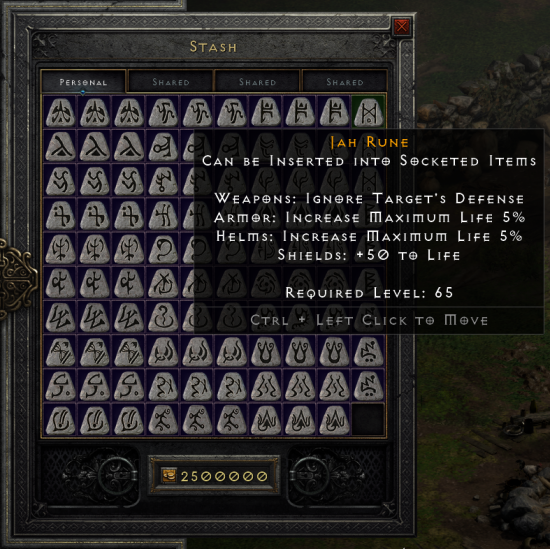 Runes mule, 3 of each type.