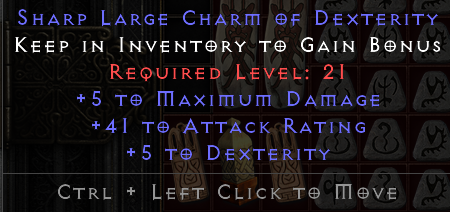 Sharp Large Charm of Dexterity