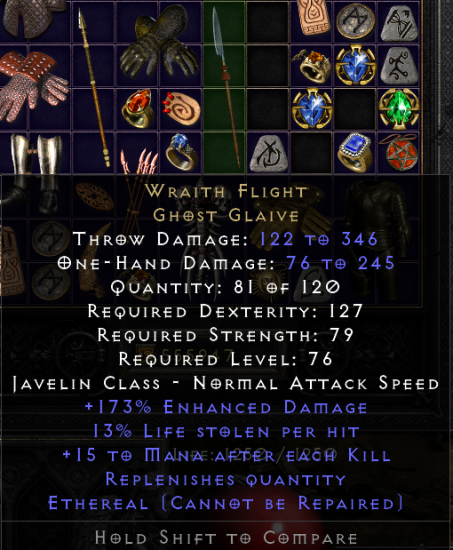 Wraith Flight: 75 =&gt; 120 (instead of aprox. 112)