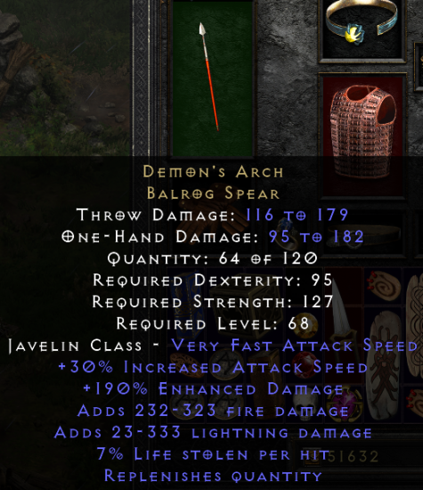 Demon's Arch:  80 =&gt; 120