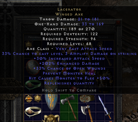 Lacerator: 180 =&gt; 270