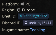 Click to copy, member profile/stash page