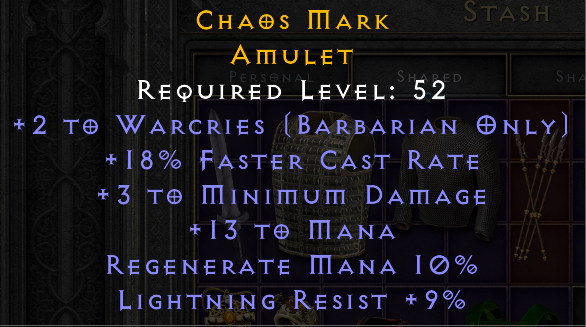 Chaos Mark Amulet