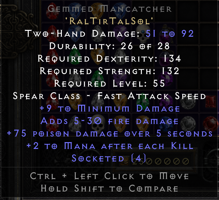 gemmed mancatcher?