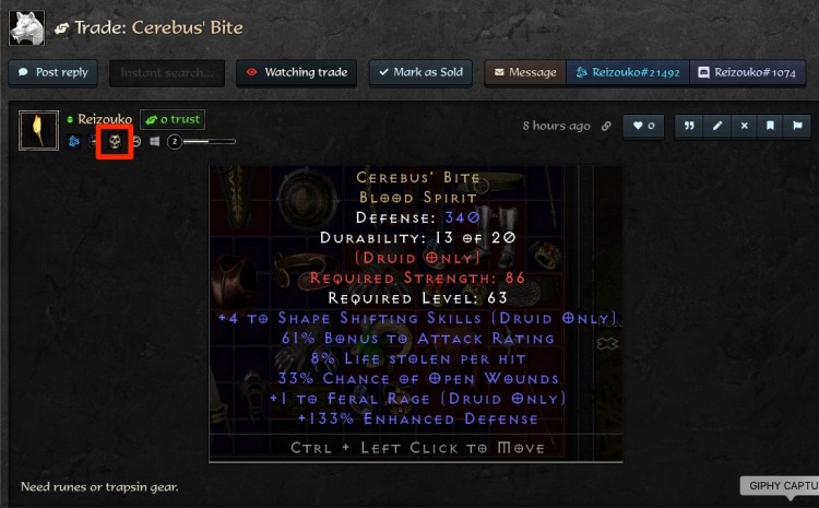 One of my listings that is marked as hardcore