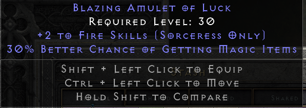 Blazing Amulet of Luck