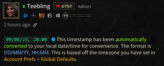 Members on Mobile will see a tappable info icon (Converted to Local)