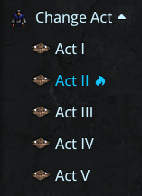 Act selection from user dropdown