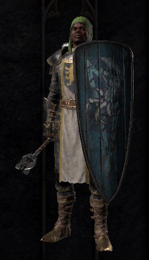 Paladin wearing The Fetid Sprinkler holy water sprinkler.jpg