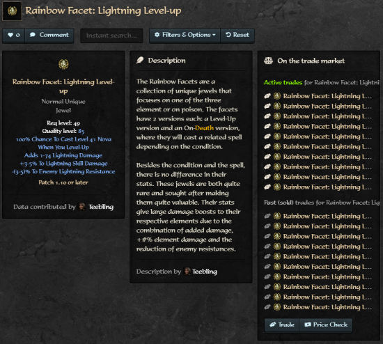 Rainbow Facet: Lightning Level-Up Database Page