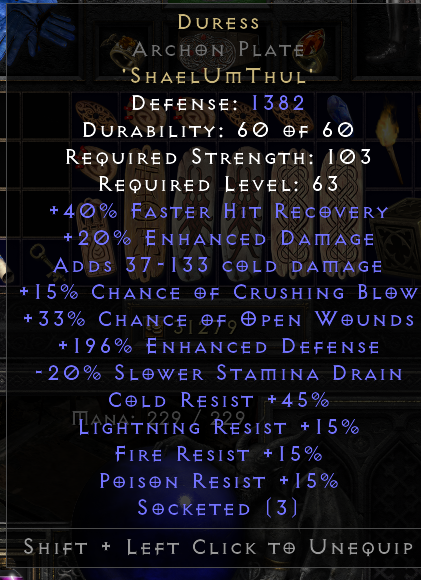 First ever Duress is near perfect