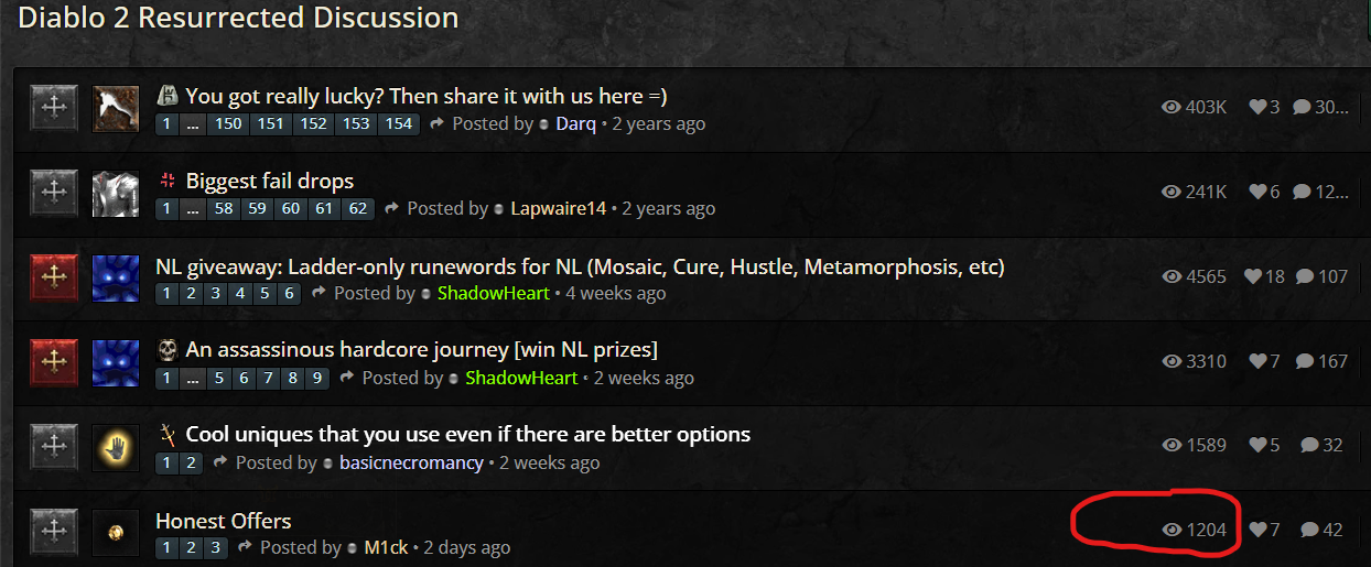 Case in point - Within 7 days this is the thread that garnered the most views, ignoring the established threads here.