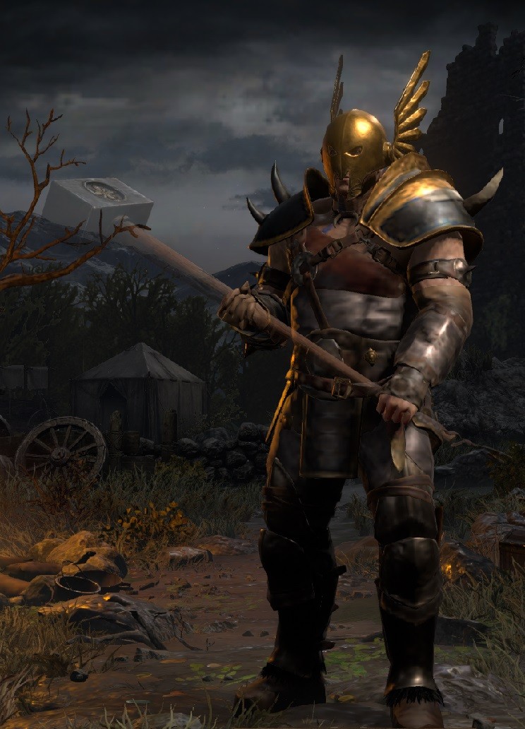 Barbarian wielding BotD ogre maul2.jpg